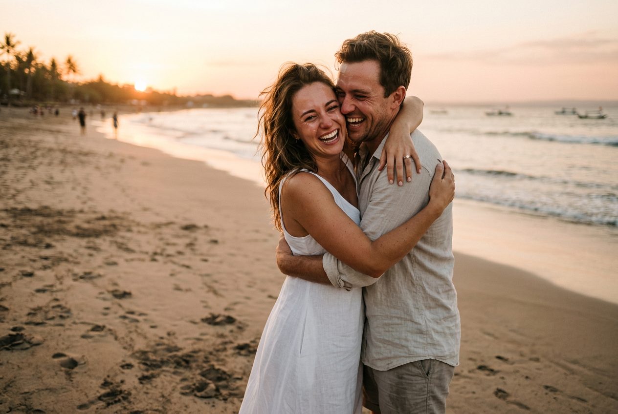 'She said yes' — a couple just engaged in Bali