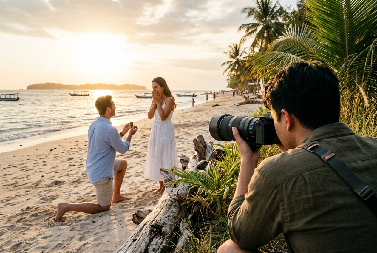 Proposal setup in Gili Islands