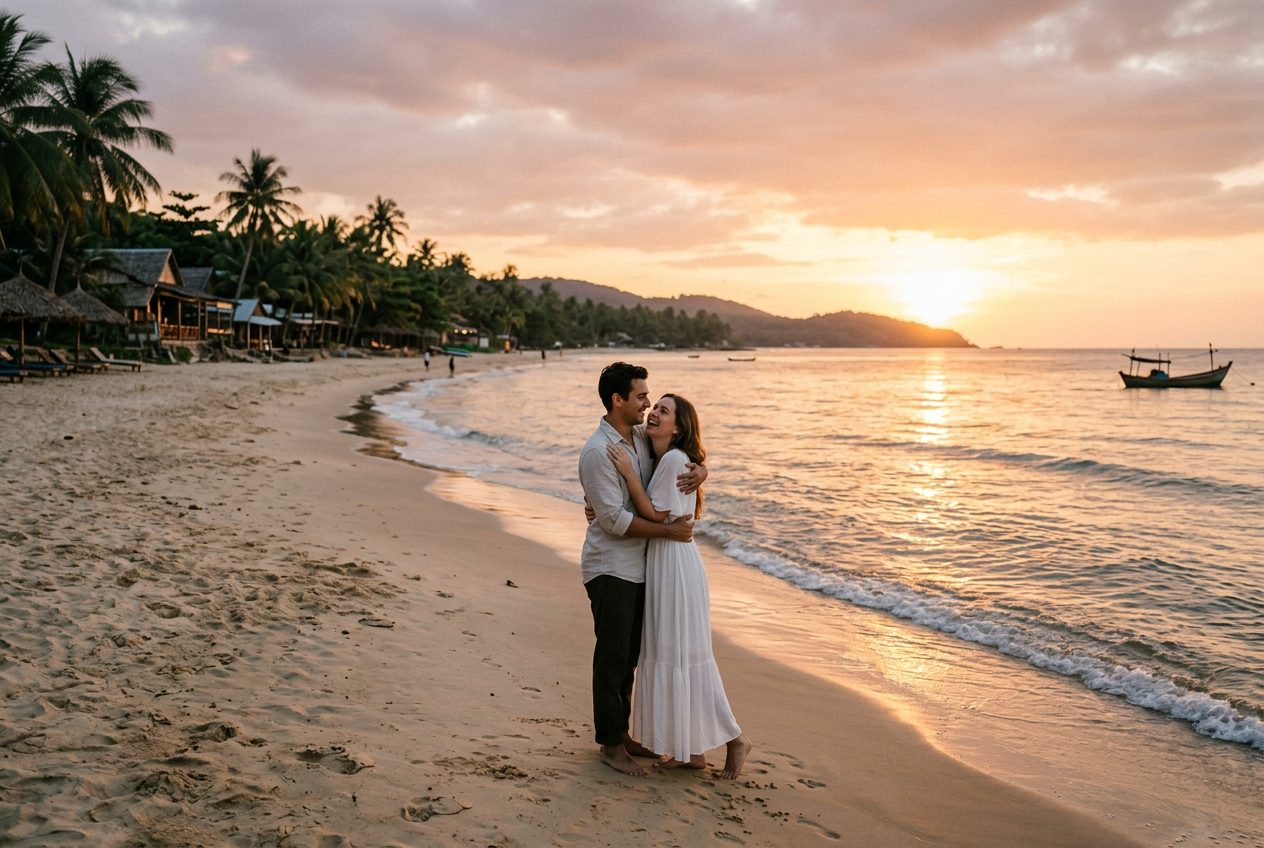 Ong Lang Beach in Phu Quoc — a romantic spot to propose (quiet west-coast sunset beach, low-key resorts)