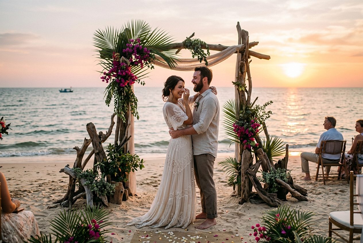 West-coast sunset, Ong Lang — a proposal scenario we plan in Phu Quoc